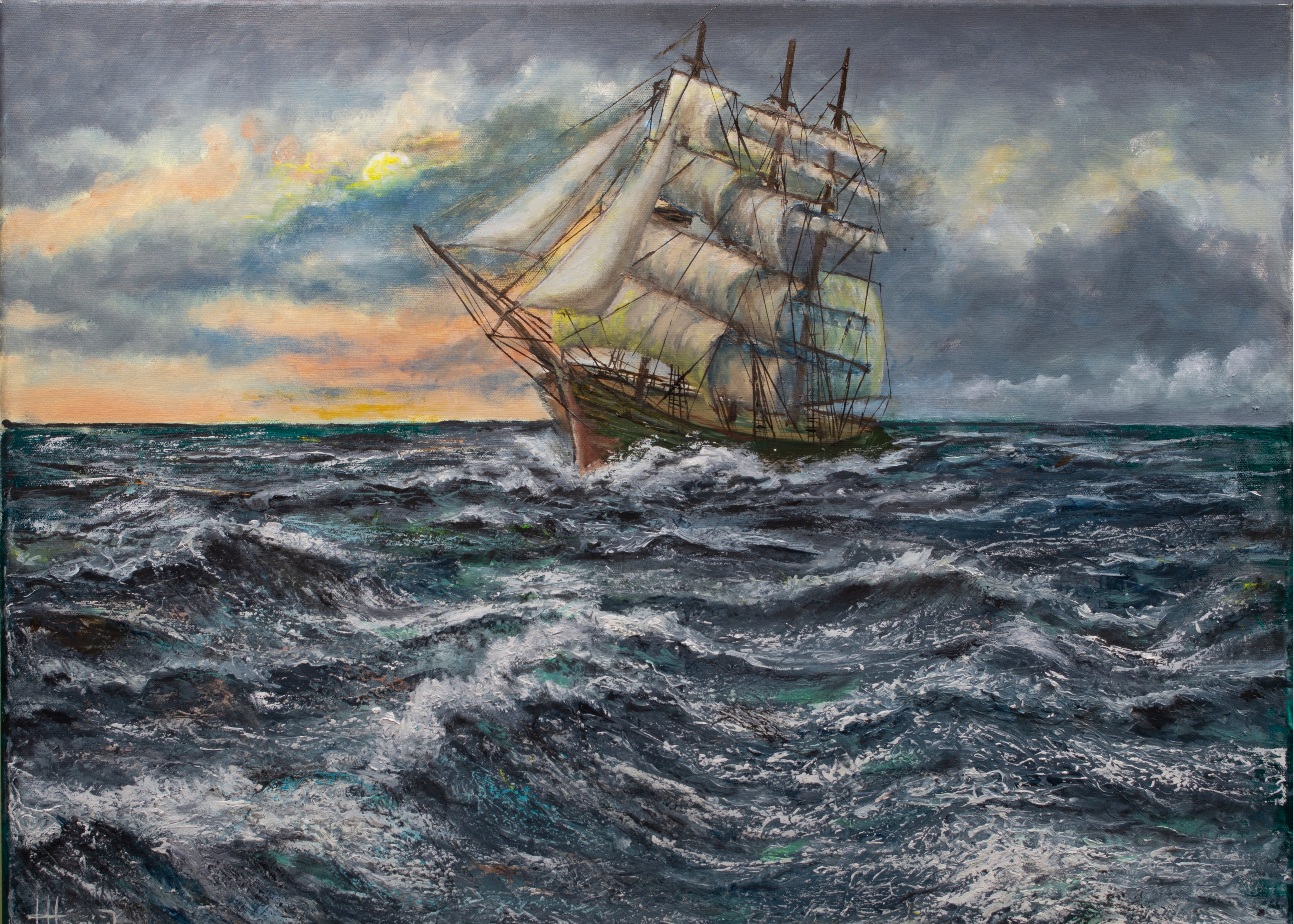 "Through the Storm" 24 x36 Original Oil SOLD  16 x20 Prints Available.